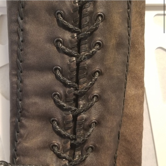 *RESERVED* Rare Authenticated Leather Whip Stitch Jeans - Picture 6 of 16